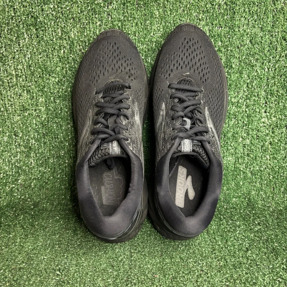 Brooks Ghost 11 Running Cushioned Breathable Triple Black‎ Sneakers Mens Size 10
